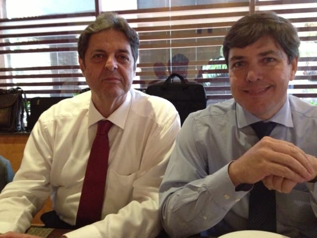 Andre Rocha da Sifaeg (GO) na direita e Renato Cunha do Sindaçúcar (PE) na esquerda