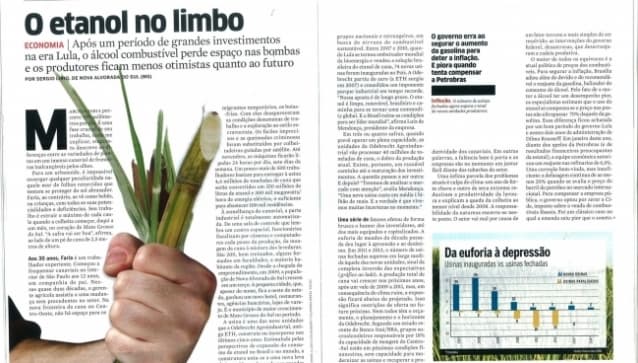 Carta Capital: os problemas e a crise no setor de etanol Carta Capital: os problemas e a crise no setor de etanol