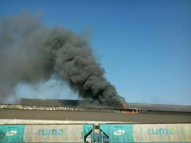 Incêndio do terminal da Rumo (Cosan) no porto de Santos