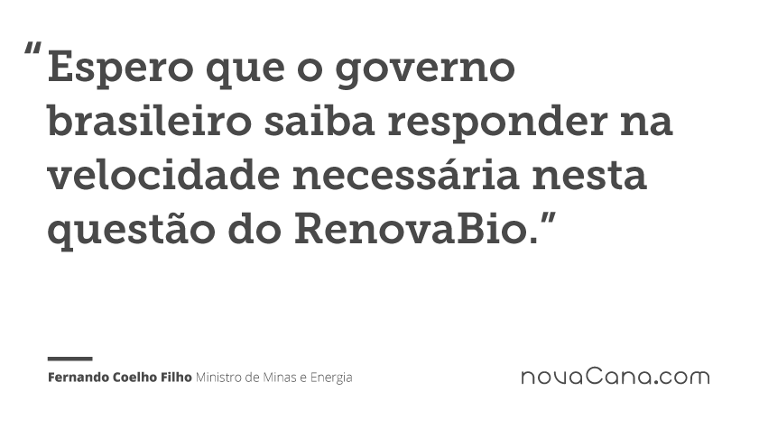 Espero que o governo brasileiro saiba responder na velocidade necessária nesta questão do RenovaBio.