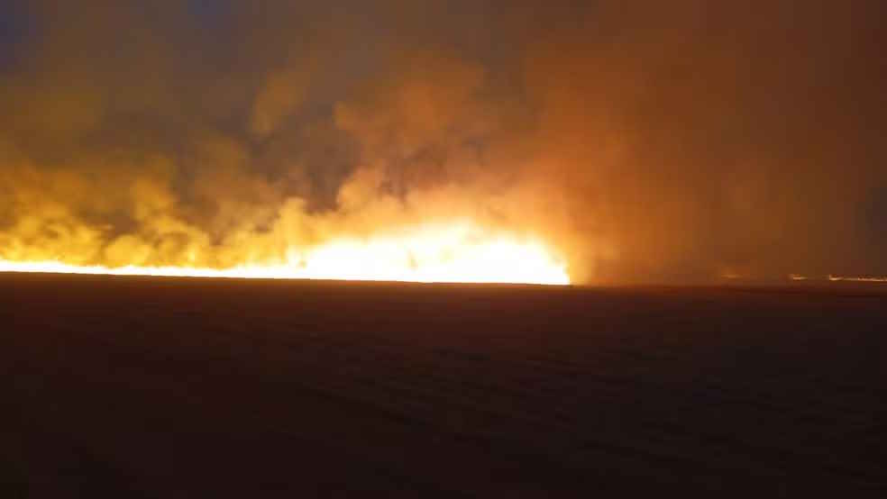 Incêndio atinge área de 50 mil m² de extensão em canavial em Ibitinga (SP)